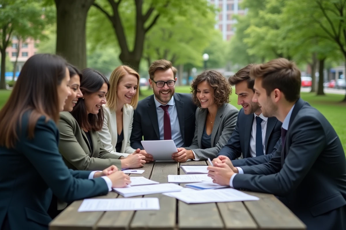 Groupe diversifié discutant autour d